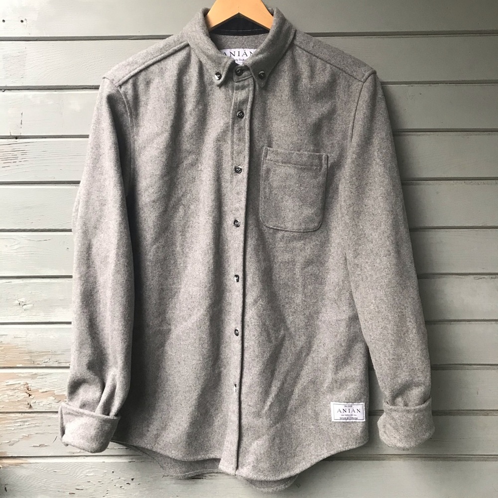 ANIAN “the modern melton” wool shirt